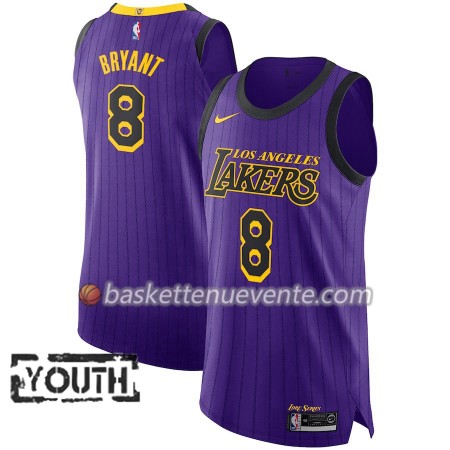 Maillot Basket Los Angeles Lakers Kobe Bryant 8 2018-19 Nike City Edition Pourpre Swingman - Enfant